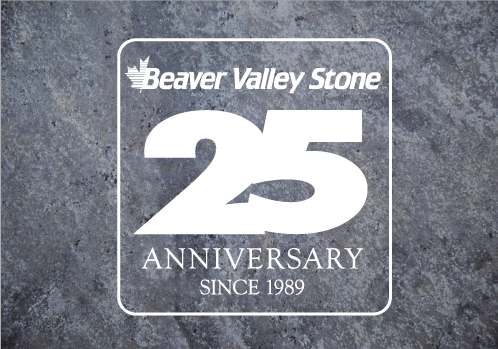 Beaver Valley Stone 25th Anniversary Logo featuring Scotia Stone.